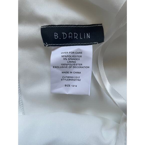 B. Darlin Womens/Teen Fit and Flare Halter Layer Dress Size 13/14 Prom Hoco - Picture 7 of 7